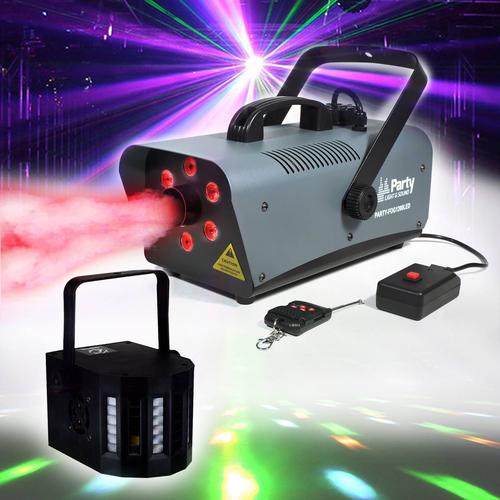 Machine à fumée 1200W 6 LEDs RVB - Party Light & Sound FOG1200LED + Derby Kolor LytOr