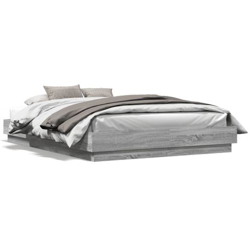Vidaxl Cadre De Lit Sans Matelas Sonoma Gris 150x200 Cm