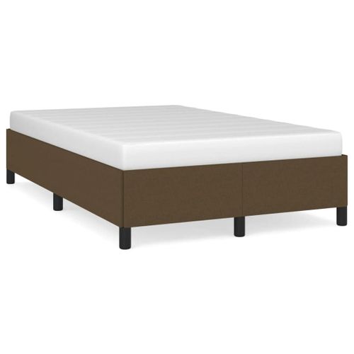 Vidaxl Cadre De Lit Sans Matelas Marron Foncé 120x190 Cm Tissu
