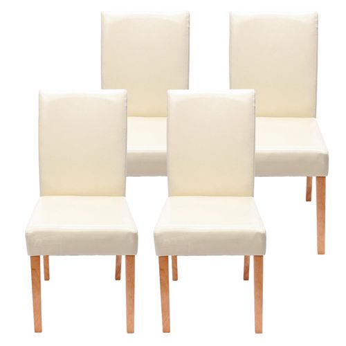 Lot De 4 Chaises De Séjour Littau   Simili-Cuir, Crème, Pieds Clairs