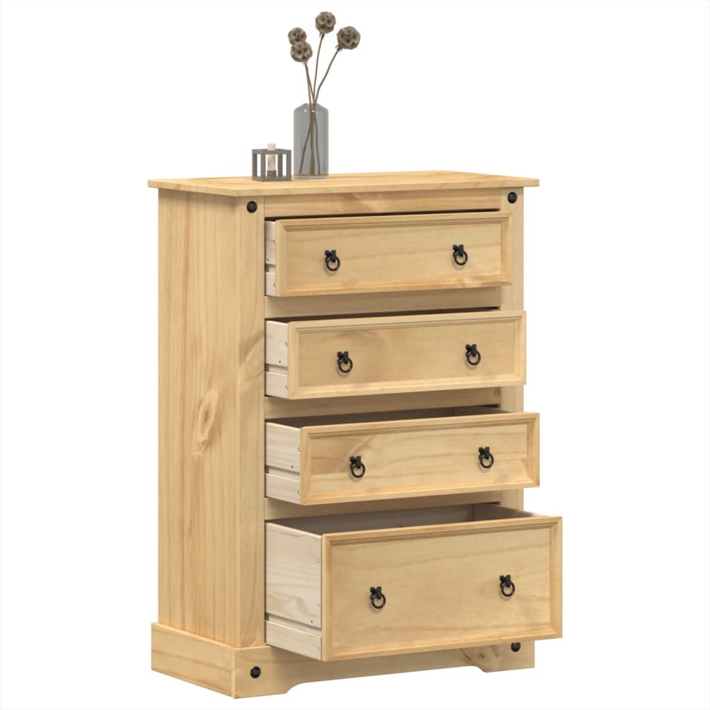 Vidaxl Commode Corona 80x43x114 Cm Bois Massif De Pin