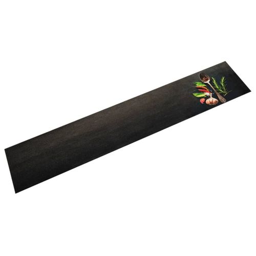 vidaXL Tapis de cuisine lavable impression d'épices 60x300 cm velours