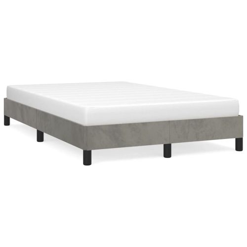 Vidaxl Cadre De Lit Gris Clair 120x190 Cm Velours