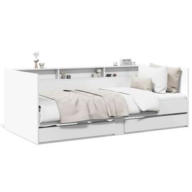 Vidaxl Lit De Jour Avec Tiroirs Sans Matelas Blanc 90x190 Cm