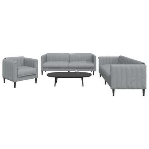 Vidaxl Ensemble De Canapés 3 Pcs Gris Clair Tissu