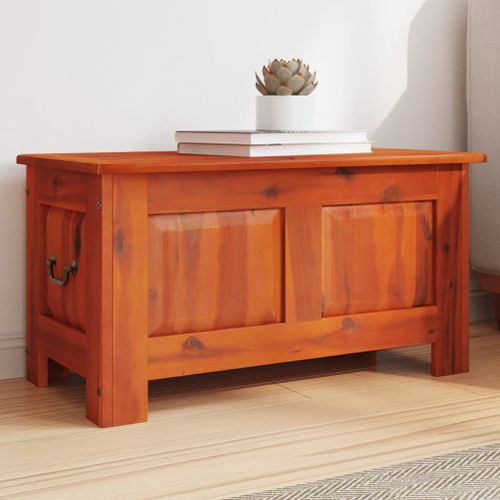 Vidaxl Coffre De Rangement Avec Couvercle Marron Bois Massif D'acacia