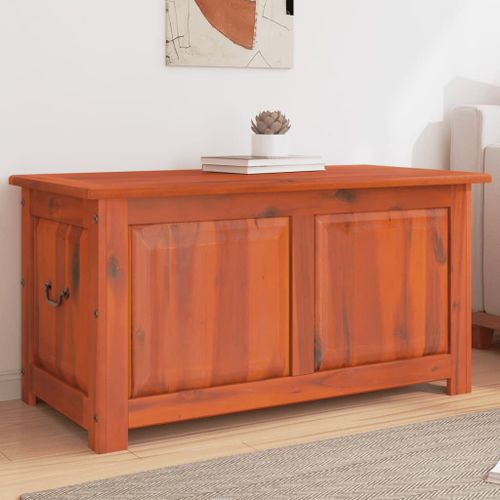 Vidaxl Coffre De Rangement Avec Couvercle Marron Bois Massif D'acacia