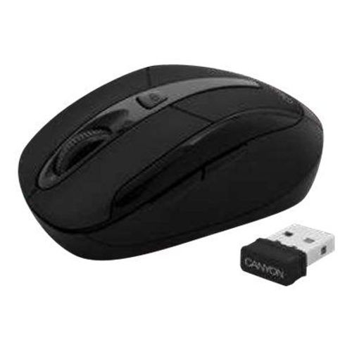 Canyon CNR-MSOW06B - Souris - optique - 6 boutons - sans fil - 2.4 GHz - récepteur sans fil USB - noir