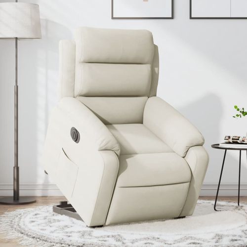 Vidaxl Fauteuil Inclinable Électrique Crème Velours