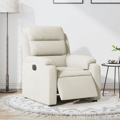Vidaxl Fauteuil Inclinable Électrique Crème Velours