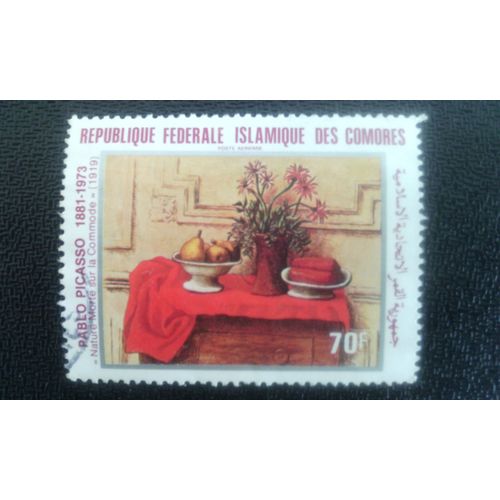Timbre Comores Yt Pa 185 Centenaire Naissance Picasso Nature Morte Sur Un Buffet. 1981