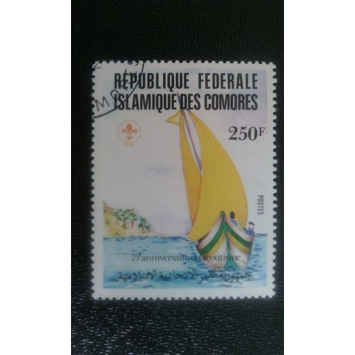 Timbre Comores Yt 364 Voilier 75 Ans De Scoutisme 1982