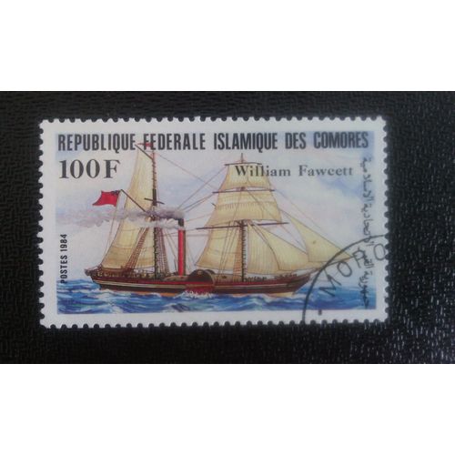 Timbre Comores Yt 412 William Fawcett Navires 1984
