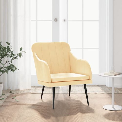 Vidaxl Fauteuil Crème 63x76x80 Cm Velours