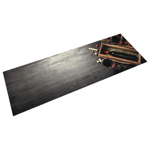 vidaXL Tapis de cuisine lavable bouteille de vin 60x180 cm velours