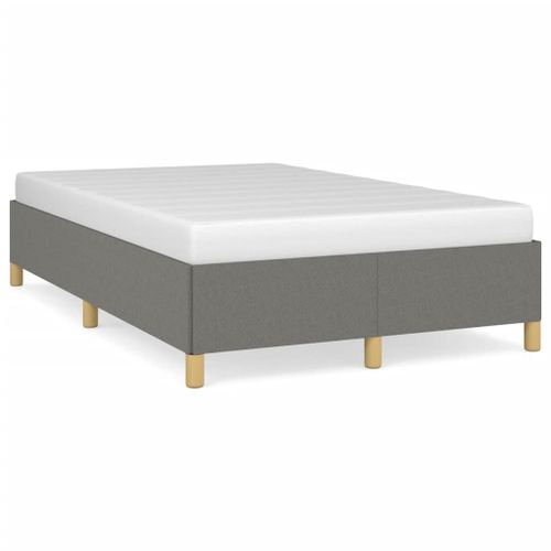 Vidaxl Cadre De Lit Sans Matelas Gris Foncé 120x190 Cm Tissu
