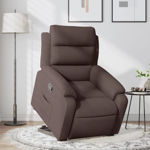 Vidaxl Fauteuil Inclinable Marron Foncé Tissu