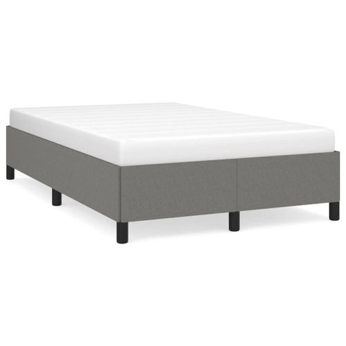 Vidaxl Cadre De Lit Sans Matelas Gris Foncé 120x190 Cm Tissu