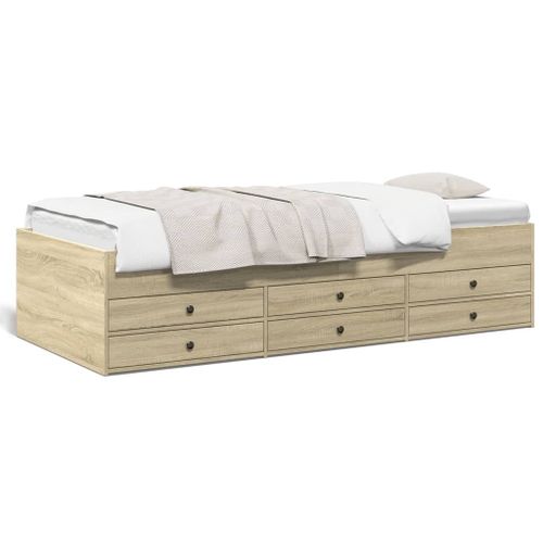 Vidaxl Lit De Jour Avec Tiroirs Sans Matelas Chêne Sonoma 90x190 Cm
