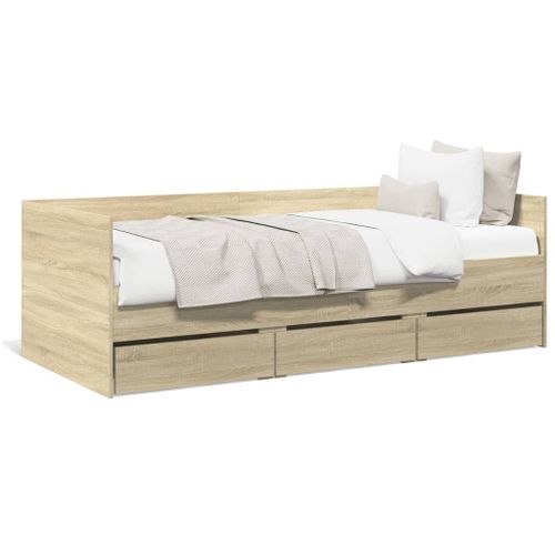 Vidaxl Lit De Jour Avec Tiroirs Sans Matelas Chêne Sonoma 90x200 Cm