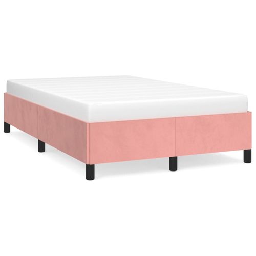 Vidaxl Cadre De Lit Rose 120x190 Cm Velours