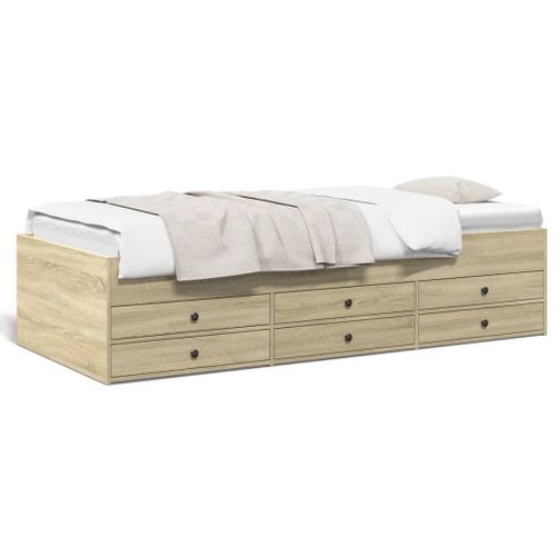 Vidaxl Lit De Jour Avec Tiroirs Sans Matelas Chêne Sonoma 100x200 Cm