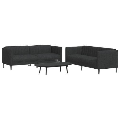 Vidaxl Ensemble De Canapés 2 Pcs Noir Tissu