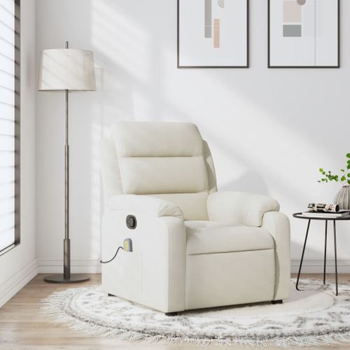 Vidaxl Fauteuil De Massage Inclinable Crème Velours