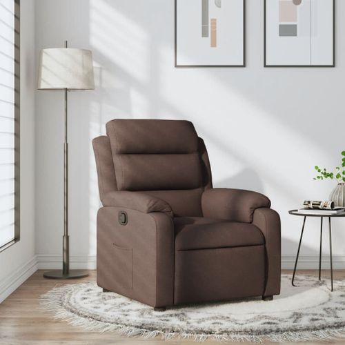 Vidaxl Fauteuil Inclinable Marron Foncé Tissu