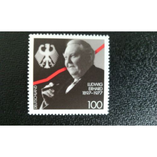 Timbre Allemagne Yt 1736 Centenaire De Naissance De Ludwig Erhard 1997