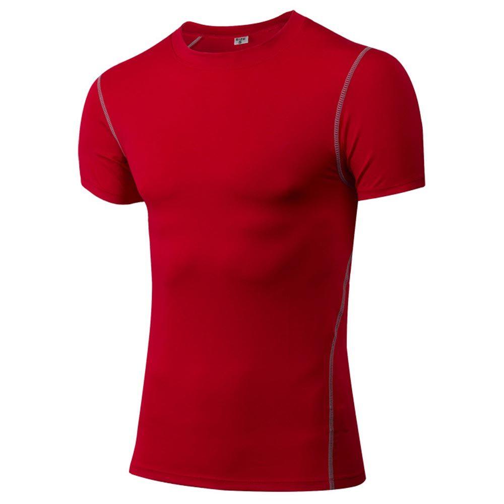 T-shirt de Compression Homme ZEWOW - Manches Longues - Rouge