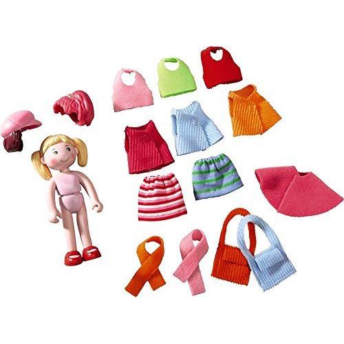 Haba Little Friends Feli 4&quot Bendy Dollhouse Doll To Dress Up 17 Piece Set With 3 Hair Styles