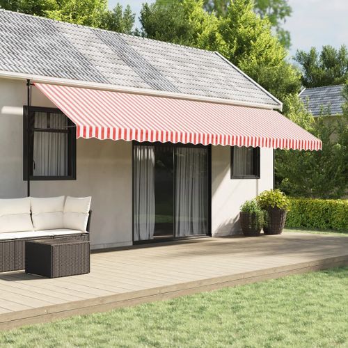 Vidaxl Tissu De Remplacement Pour Auvent Rayures Rouges Et Blanches