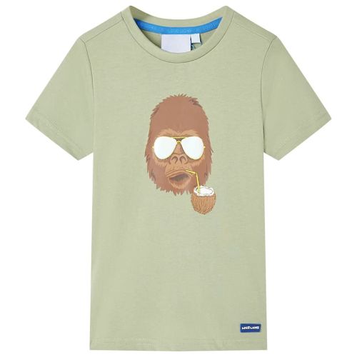T-Shirt Pour Enfants Avec Manches Courtes Kaki Clair 116