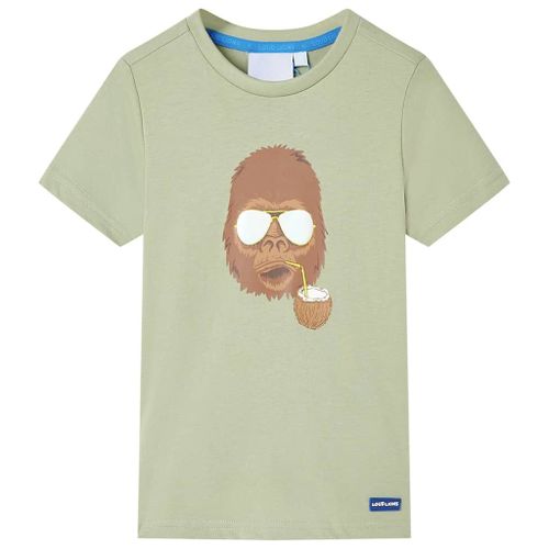 T-Shirt Pour Enfants Avec Manches Courtes Kaki Clair 104
