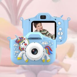 Shop-Story : Unicam_Bu : Appareil Photo Numérique Licorne Pour Enfants 1080p Caméra Avant/Arrière & Jeux