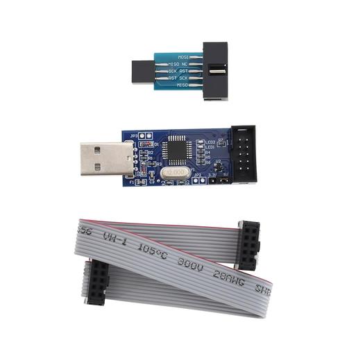 1 set 51 AVR USB ISP ASP Microcontrôleur Programmeur Téléchargeur avec Câble 10 Broches à 6 Broches Carte Adaptateur Compatible avec Atmel AVR Et Plus de Programmeurs