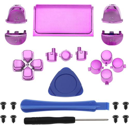 Store Kit Complet De Réparation De Boutons Compatibles Avec Manette Ps4 Pro 040, Dpad R1, L1, R2, L2, Déclencheurs, Pavé Tactile, Options De Partage, Boutons Home Avec Outils, Rose