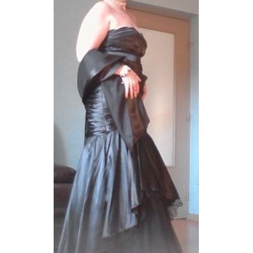 Robe De Soirée Inconnue Sirène Satin 40 Noir