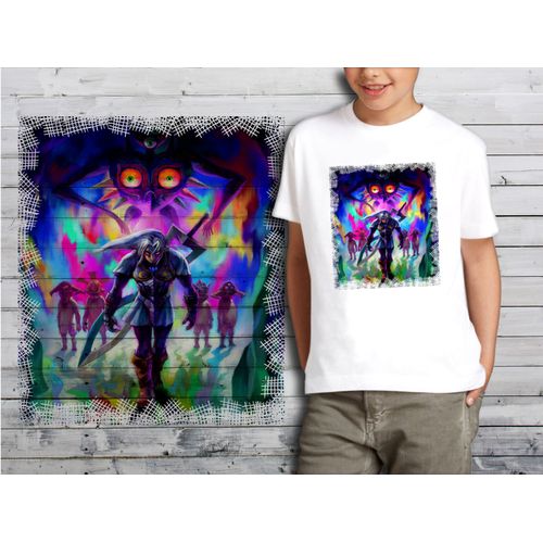T-Shirt Blanc Enfant Collection Zelda 02 Link Majora 's Mask