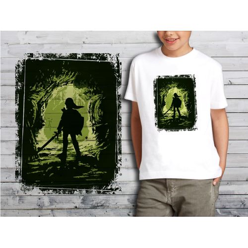 T-Shirt Blanc Enfant Collection Zelda 03 Link Silhouette