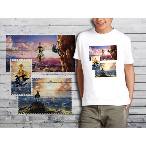 T-Shirt Blanc Enfant Collection Zelda 05 Link Zelda Paysages