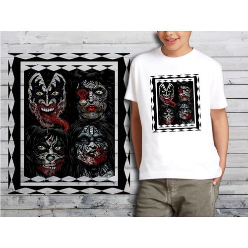 T-Shirt Blanc Enfant Collection Zombie 01 Kiss