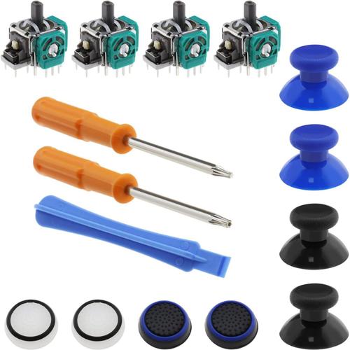 Lot De 15pcs Kits De Réparation Contrôleur Console De Jeu Compatible Avec Xbox One Module De Manette Analogique 3d Contrôleur Manette Capuchon En Silicone Outil D'installation