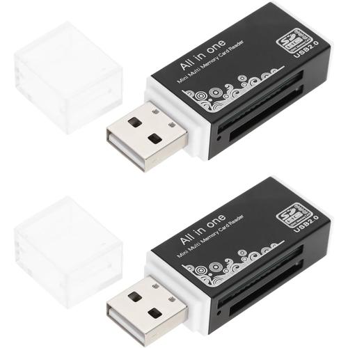 2 Pièces Lecteur de Carte SD vers Adaptateur USB 4 en 1 pour Carte MS Duo Pro M2 SDXC SDHC MMC RS-MMC Micro SDXC Micro SDHC et Carte TF