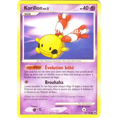 Pokémon - 58/100 - Diamant Et Perle : Aube Majestueuse - Korillon Niv.5 - Commune