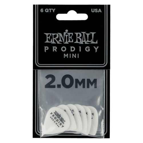 Ernie Ball 9203 - Sachet De 6 Médiators Minis Prodigy Blanc - 2.00mm