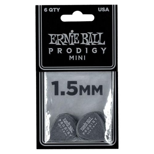 Ernie Ball 9200 - Sachet De 6 Médiators Minis Prodigy Noir - 1.50mm
