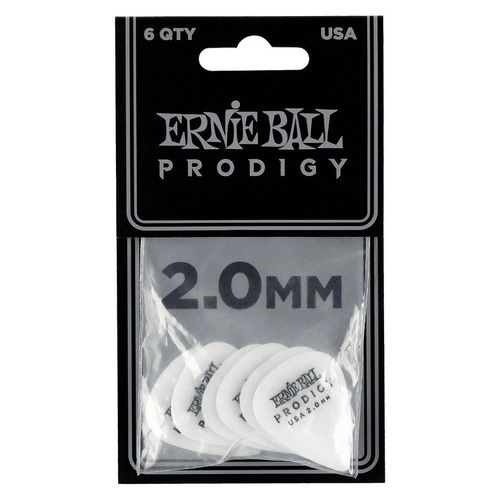 Ernie Ball 9202 - Sachet De 6 Médiators Prodigy Blanc - 2.00mm