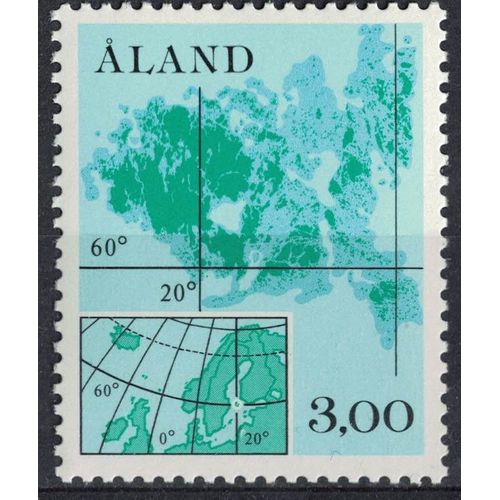 Aland 1984 Neuf Avec Gomme Carte Géographique Localisation Iles Aland